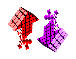 Image showing Arrow icon made of cubes