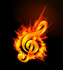 Image showing Fire violin key sign