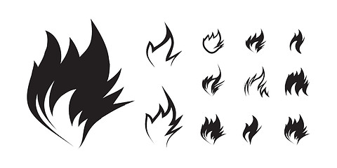 Image showing Fire icon set on white background