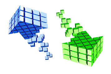 Image showing Arrow icon made of cubes