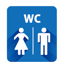 Image showing WC sign icon. Toilet symbol. Male and Female toilet.