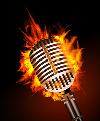 Image showing Microphone in Fire