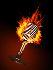 Image showing Microphone in Fire