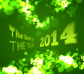 Image showing The best of the 2014 on green bokeh background