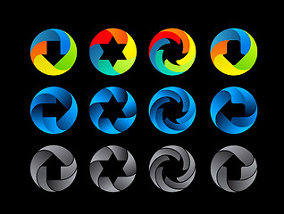 Image showing Abstract color icon set