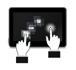 Image showing Man hand touching screen