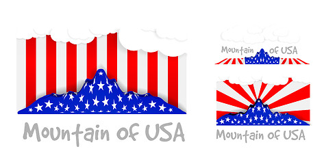 Image showing American mountain as the United States flag.