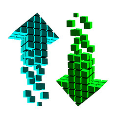 Image showing Arrow icon made of cubes