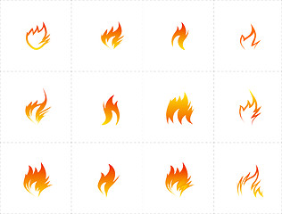 Image showing Fire icon set on white background