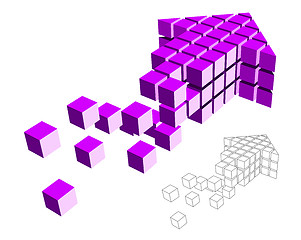 Image showing Arrow icon made of cubes