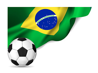 Image showing Soccer ball with brasil flag