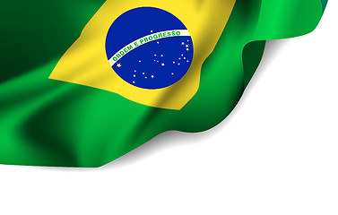 Image showing Waving flag of Brazil, South America