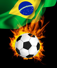Image showing Soccer ball in fire
