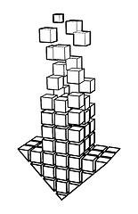 Image showing Arrow icon made of cubes