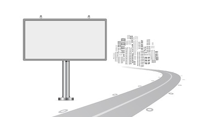 Image showing Billboard with urban horizon