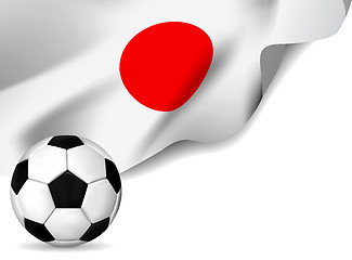 Image showing Soccer ball with japan flag