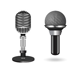 Image showing Vintage silver microphone