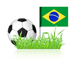 Image showing Soccer ball with brasil flag