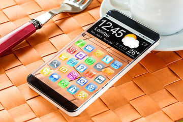 Image showing Smartphone with a transparent display.