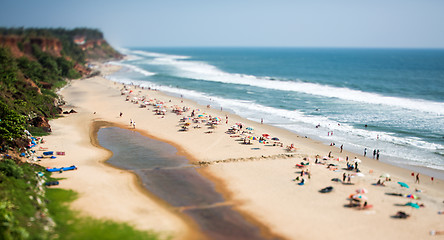 Image showing Timelapse Beach on the Indian Ocean. India (tilt shift lens).