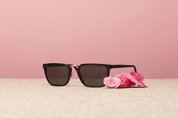 Image showing brown Sunglasses on canvas