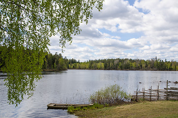 Image showing Springtime lake view