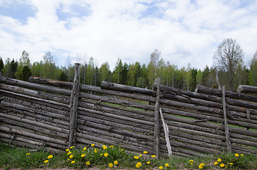 Image showing Vintage wooden fence