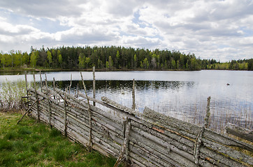 Image showing Traditional wooden fence