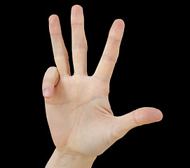 Image showing White hand on black