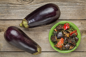 Image showing roasted spicy eggplant salad