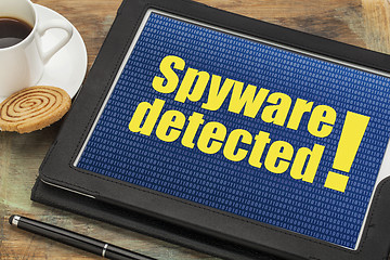 Image showing spyware alert on digital tablet