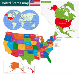 Image showing Colorful USA map