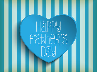 Image showing Happy Fathers Day Blue Heart Background