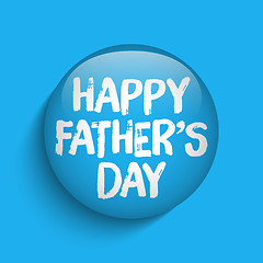 Image showing Happy Fathers Day Blue Icon Button