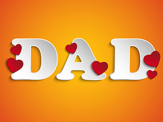 Image showing Happy Fathers Day with Heart Background