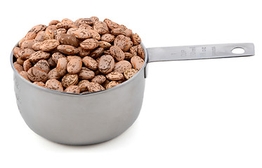 Image showing Pinto beans in an American cup measure