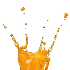 Image showing orange juice splash isolated on white