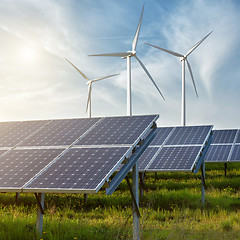 Image showing solar panels under sky