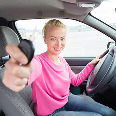 Image showing Woman driver showing car keys.