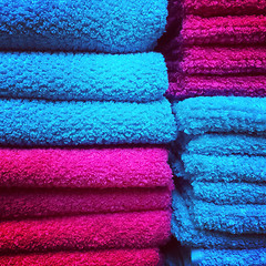 Image showing Red and blue towels