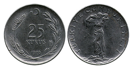 Image showing twenty five kurus, Turkey, 1970