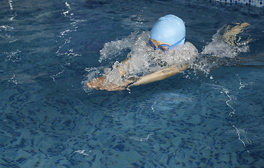 Image showing Child swimmer in swimming pool