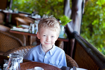 Image showing boy in cafe