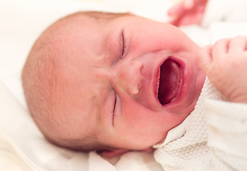 Image showing crying newborn baby in the hospital
