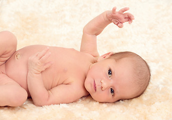 Image showing watching newborn baby