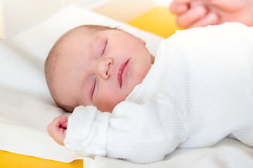 Image showing sleeping newborn baby in the hospital