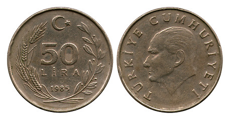 Image showing fifty lira, Turkey, Atatyurk, 1985