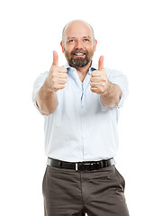 Image showing business man with both thumbs up