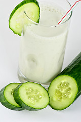 Image showing green cucumber coctail