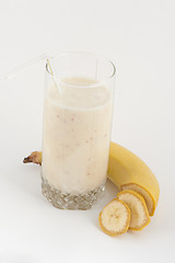 Image showing Banana juice with bananas